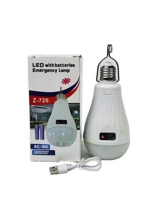 2- Lâmpada de emergência LED 15W E27 B22 Bateria recarregável de íons de lítio AC/DC lâmpada de uso saudável