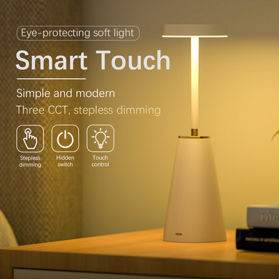Lâmpada de mesa inteligente de carregamento de sombreamento ABS com iluminação de atmosfera e escurecimento