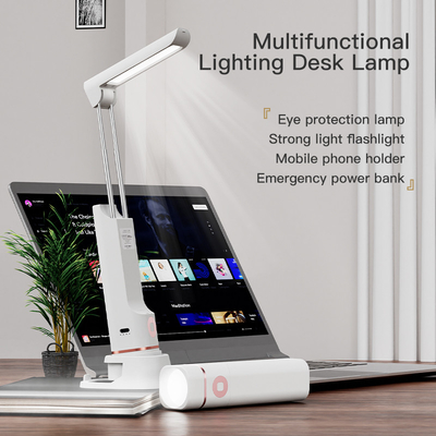 Lâmpada de escritório de iluminação multifuncional 10W Tipo-C Recarregável Smart LED Luz de mesa