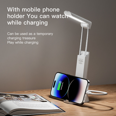 Lâmpada de escritório de iluminação multifuncional 10W Tipo-C Recarregável Smart LED Luz de mesa