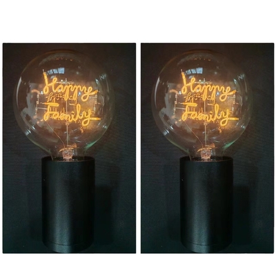 lâmpada de filamentos de LED lâmpada de carta de família feliz 0.2kg única espiral LED luz decorativa