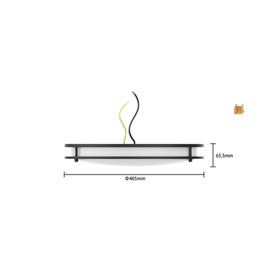Embalagem de amostras com logotipo do cliente 16 polegadas 25W LED CCT Selecionável Luz de teto de anel duplo