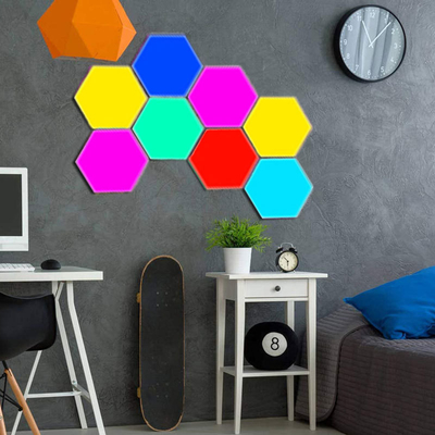 Lâmpada de toque criativa de luz noturna modular LED com design e controle quântico hexagonal