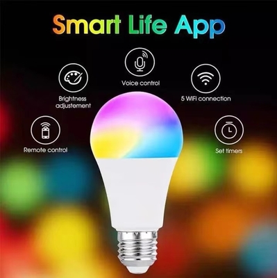 Peso do produto 0,1 kg RGBCW Multicolor BT E27 B22 lâmpada LED inteligente para iluminação doméstica