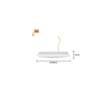Lâmpada de teto LED de 10 polegadas 15W 5CCT CL-F1015 com 50000 horas de vida útil