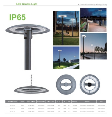 Alto brilho 50W/100W/150W LED Garden Street Lighting Column Top Lamp para ROAD