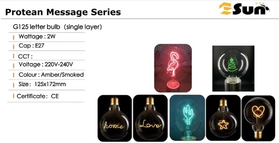 Lâmpada de LED decorativa E27 personalizada da série G125 para necessidades de iluminação de hotel