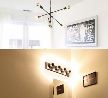 Meio cromado A60 6W Branco Quente 2700K LED Filamento Retro lâmpada para E27 Tipo Base