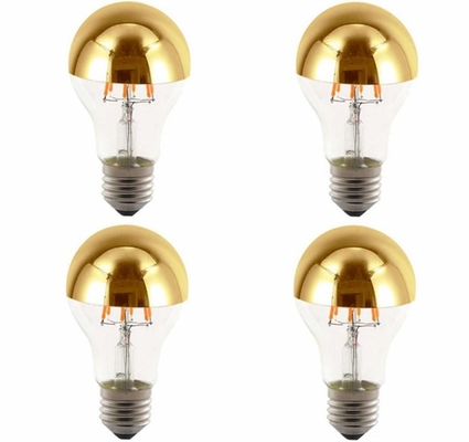 Meio cromado A60 6W Branco Quente 2700K LED Filamento Retro lâmpada para E27 Tipo Base