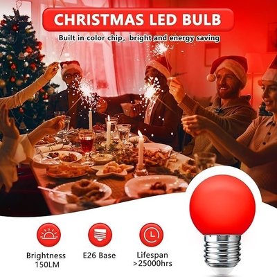 LED G45 Globo luzes de Natal 1W de cores Mini Edison E26 15W equivalente lâmpada vermelha