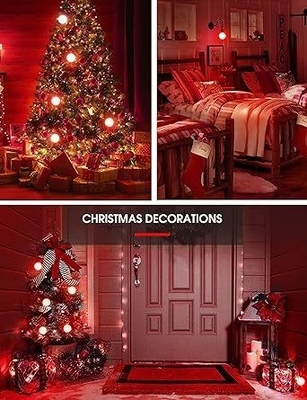 LED G45 Globo luzes de Natal 1W de cores Mini Edison E26 15W equivalente lâmpada vermelha