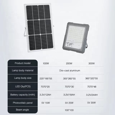 AC 165-265V Voltagem de entrada Luz solar de inundação para interruptor de tempo de jardim 30000 horas de vida