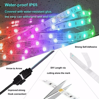 5m 10m 15m Bluetooth/WiFi de controlo remoto para interior e exterior Luzes de banda inteligente
