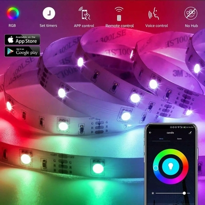 5m 10m 15m Bluetooth/WiFi de controlo remoto para interior e exterior Luzes de banda inteligente