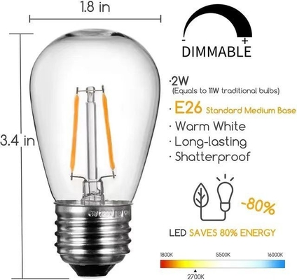 Crie uma atmosfera romântica com G45 T45 ST45 E27 Base Ambre Corda de Luz 50M comprimento