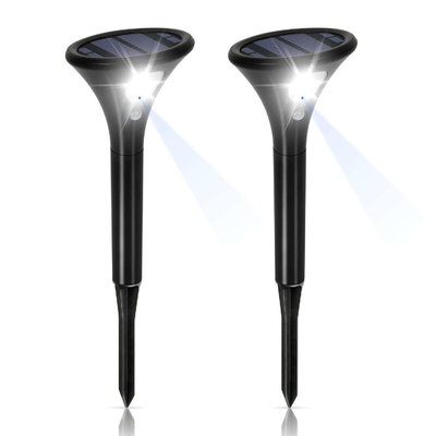 Lâmpadas de jardim LED de pólo alto com sensor de escuridão de paisagem solar ao ar livre