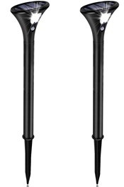 Lâmpadas de jardim LED de pólo alto com sensor de escuridão de paisagem solar ao ar livre