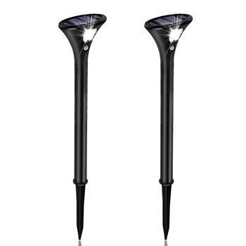 Lâmpadas de jardim LED de pólo alto com sensor de escuridão de paisagem solar ao ar livre