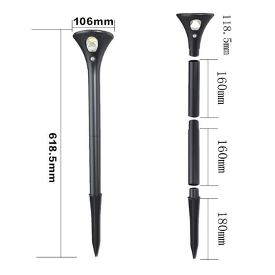 106*618.5mm Lâmpada solar de jardim de jardim LED para iluminação de passagem exterior Durável