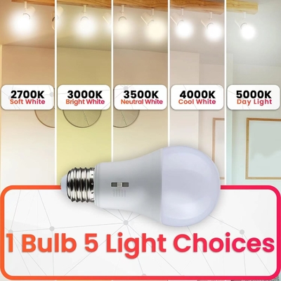 15W 1600 Lumens 2700-6500K Luz do dia 5CCT lâmpadas LED com temperatura de cor ajustável