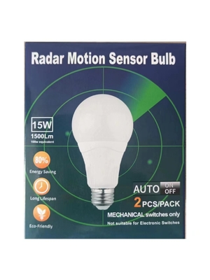 15W 1500LM lâmpada de sensor de movimento de radar LED para proteção interna/externa 15000 horas