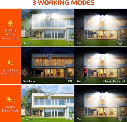 Lâmpada de segurança de sensor de movimento de LED branco IP65 para iluminação exterior