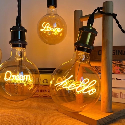 Ambar transparente de vidro G80/95 Série LED Dimmable Decorativo Base da lâmpada Edison 4W AC 85-265V
