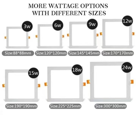 Lâmpada de painel de LED fina de longa duração 3W 6W 9W 12W 24W 28W Duração de vida útil 30000 horas