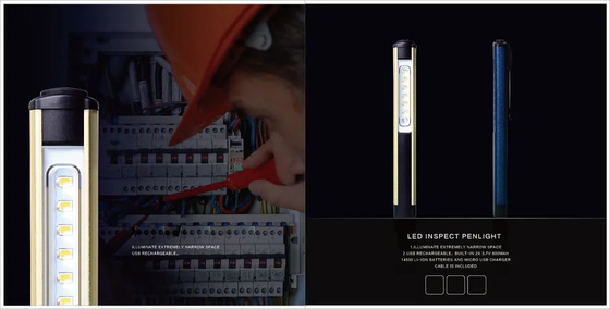 30000 Horas de Tempo de Trabalho Luz de Trabalho de caneta LED brilhante com clip USB recarregável IP44