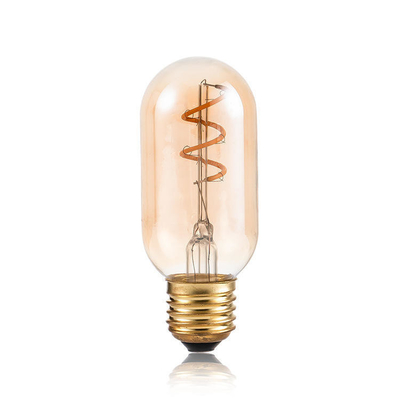 T45 3w lâmpada de filamento de vidro curvo único lâmpada LED flexível suave vintage para iluminação