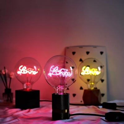 80 Ra Clear Amber Série G125 Lâmpada de filamento LED regulável Modo de interruptor de botão manual 4W