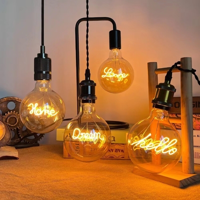 80 Ra Clear Amber Série G125 Lâmpada de filamento LED regulável Modo de interruptor de botão manual 4W