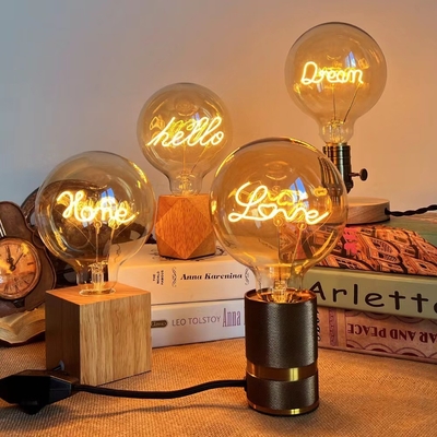 80 Ra Clear Amber Série G125 Lâmpada de filamento LED regulável Modo de interruptor de botão manual 4W