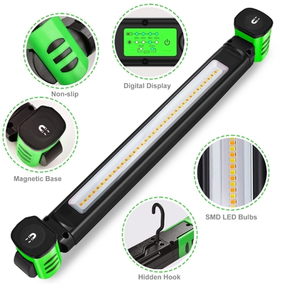 IP80 Luz de trabalho LED 1600 Lumen Temperatura de cor dupla 360 graus Magnético e gancho