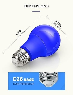 Lâmpada LED azul A19 9W E26 sem escuridão para iluminação exterior de Natal e design de circuitos