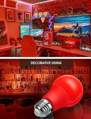 E26 Red LED Bulb A19 9W para Dia dos Namorados Decoração de Ano de Ação de Graças