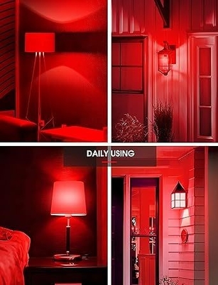 E26 Red LED Bulb A19 9W para Dia dos Namorados Decoração de Ano de Ação de Graças
