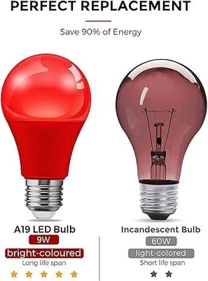 E26 Red LED Bulb A19 9W para Dia dos Namorados Decoração de Ano de Ação de Graças