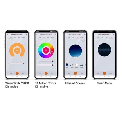 Bluetooth sem fio TUYA APP Bulbo LED de controle para mudança de cor e atenuação da luz