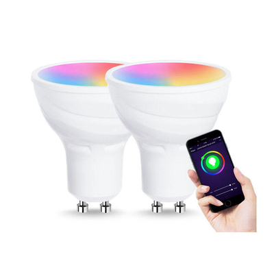 Lâmpada de reflexo inteligente Gu10 controlada por aplicação com eficiência luminosa de 85lm/w