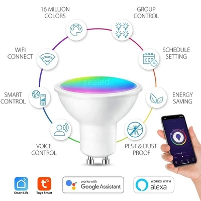 Controle remoto Smart WiFi GU10/MR16 Spot Bulb com Google Alexa e suporte de dimming