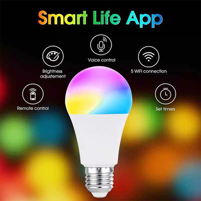 lâmpada LED de alumínio inteligente Zigbee Wifi com aplicativo móvel e controle de voz Google Alexa