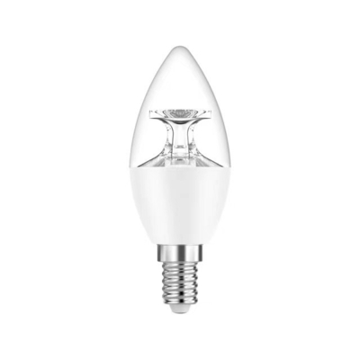 Serviço de soluções de iluminação E14 base 3000K luz quente cobertura clara c37 LED lâmpada de vela
