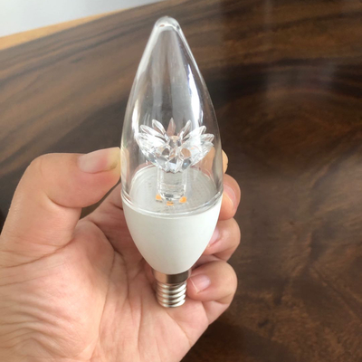 Serviço de soluções de iluminação E14 base 3000K luz quente cobertura clara c37 LED lâmpada de vela