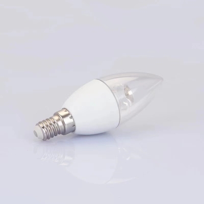 Serviço de soluções de iluminação E14 base 3000K luz quente cobertura clara c37 LED lâmpada de vela