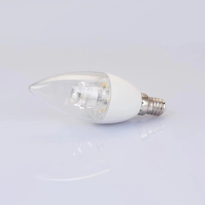 Serviço de soluções de iluminação E14 base 3000K luz quente cobertura clara c37 LED lâmpada de vela