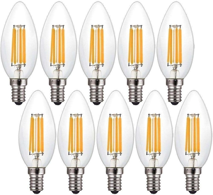 ETL Listado C35 E11 lâmpada de filamento LED 4W 120C Dimmable 500lm 0,06kg para economia de energia