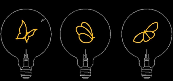 G80 Tipo de base 2W 2200K lâmpadas de filamento LED para iluminação duradoura e de poupança de energia