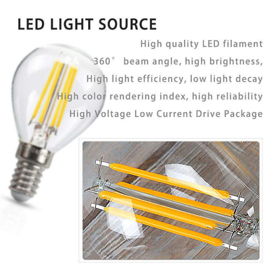 ETL C35 E11 Globo lâmpada de filamento LED 4W 120C Dimmable para iluminação e circuitos de design