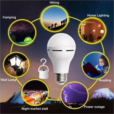 7W/10W LED lâmpadas recarregáveis de emergência E27/B22 com suporte de brilho ajustável